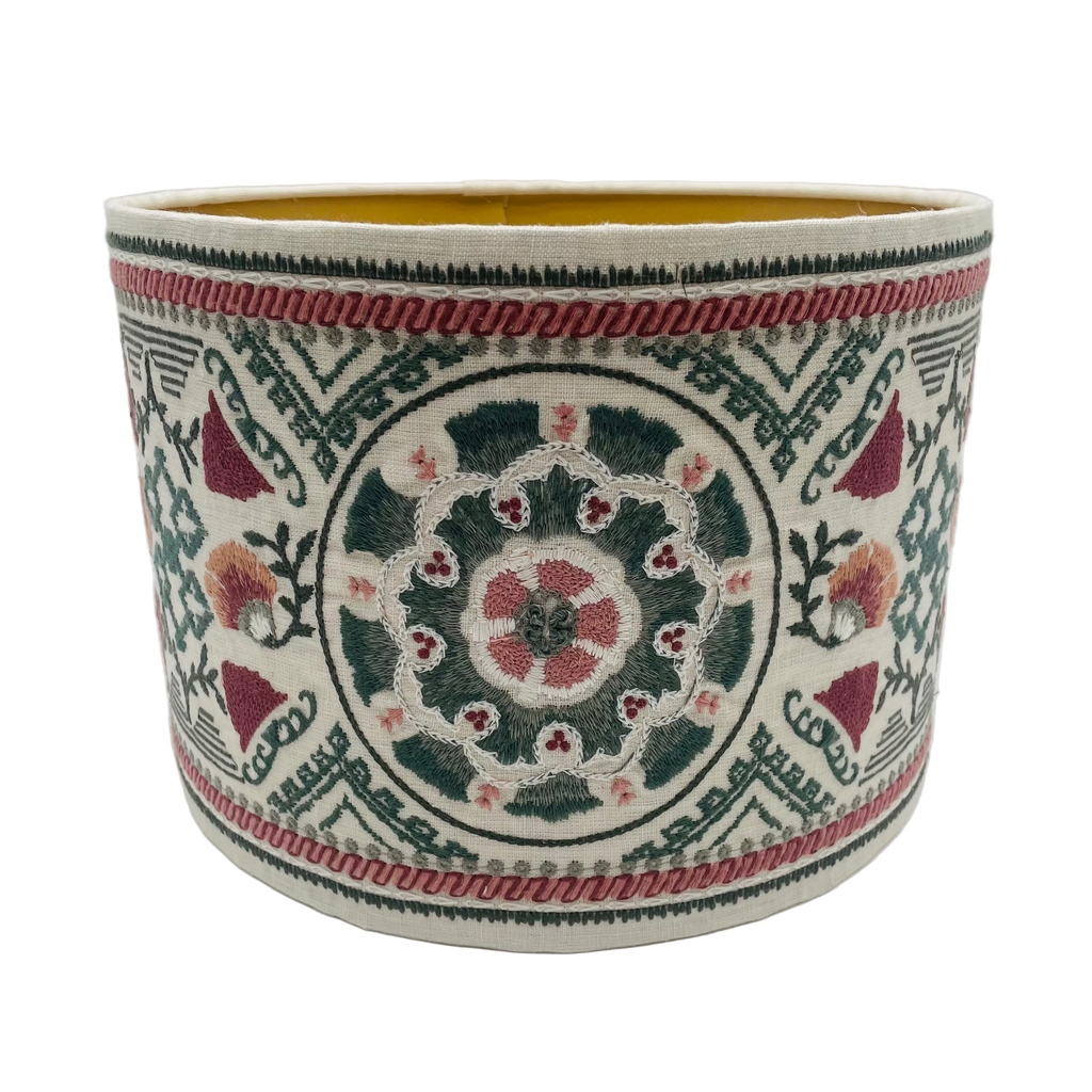Suzani Stripe Pink/Green Drum Lampshade