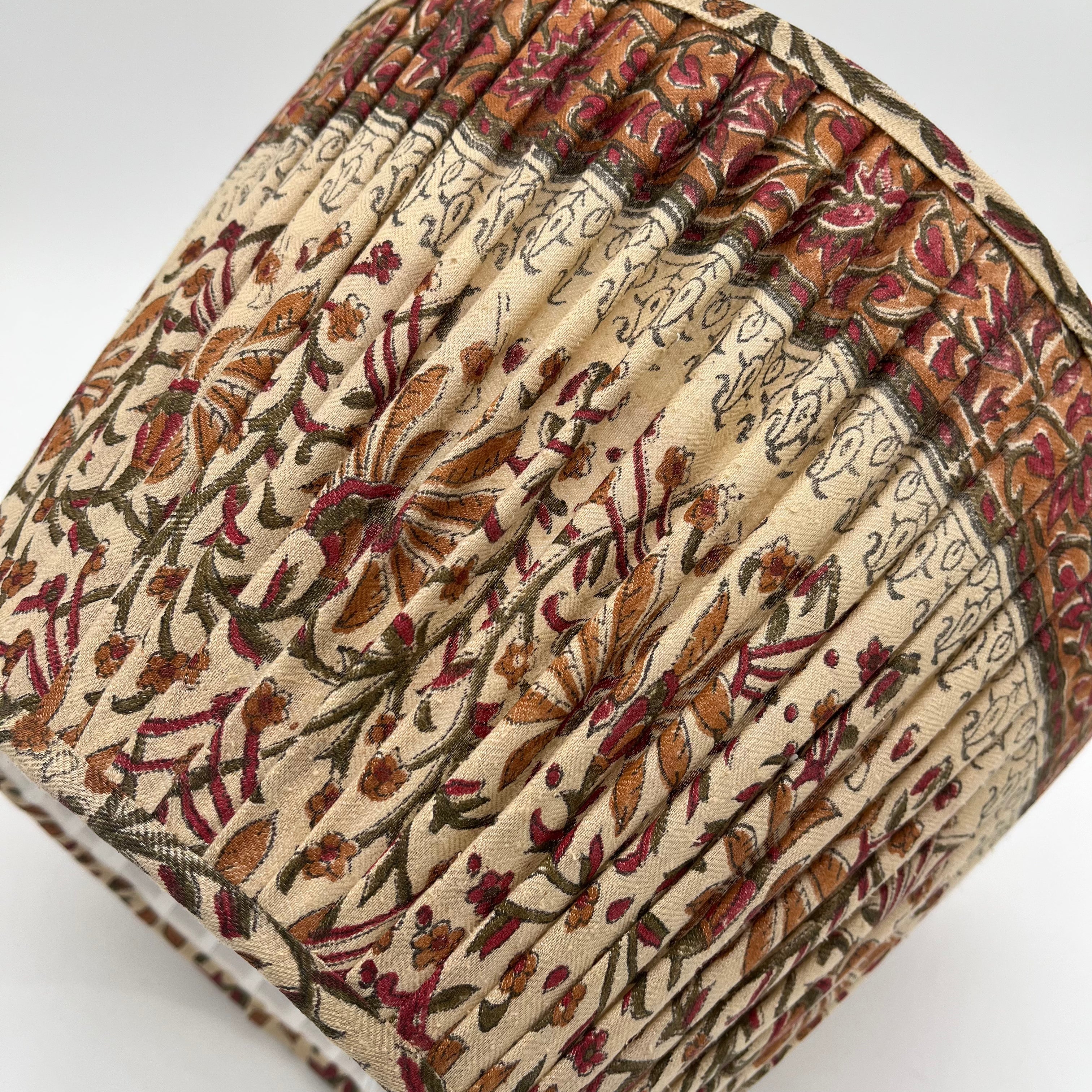 Vintage Sari Floral Gathered Lampshade