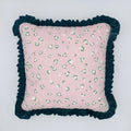 Light Pink Leopard Print Ruffle Cushion