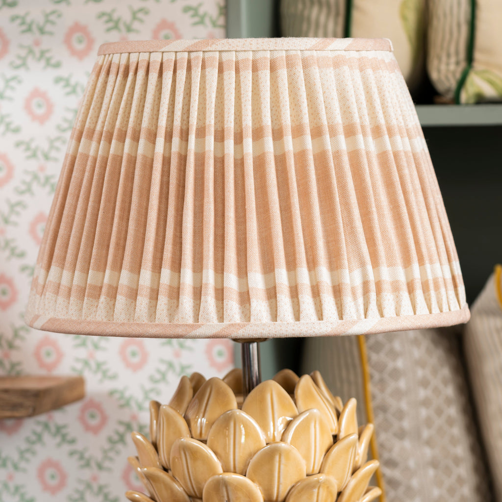 Pink Stripe Gathered Lampshade