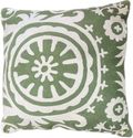 Green and Cream Crewel Cushion