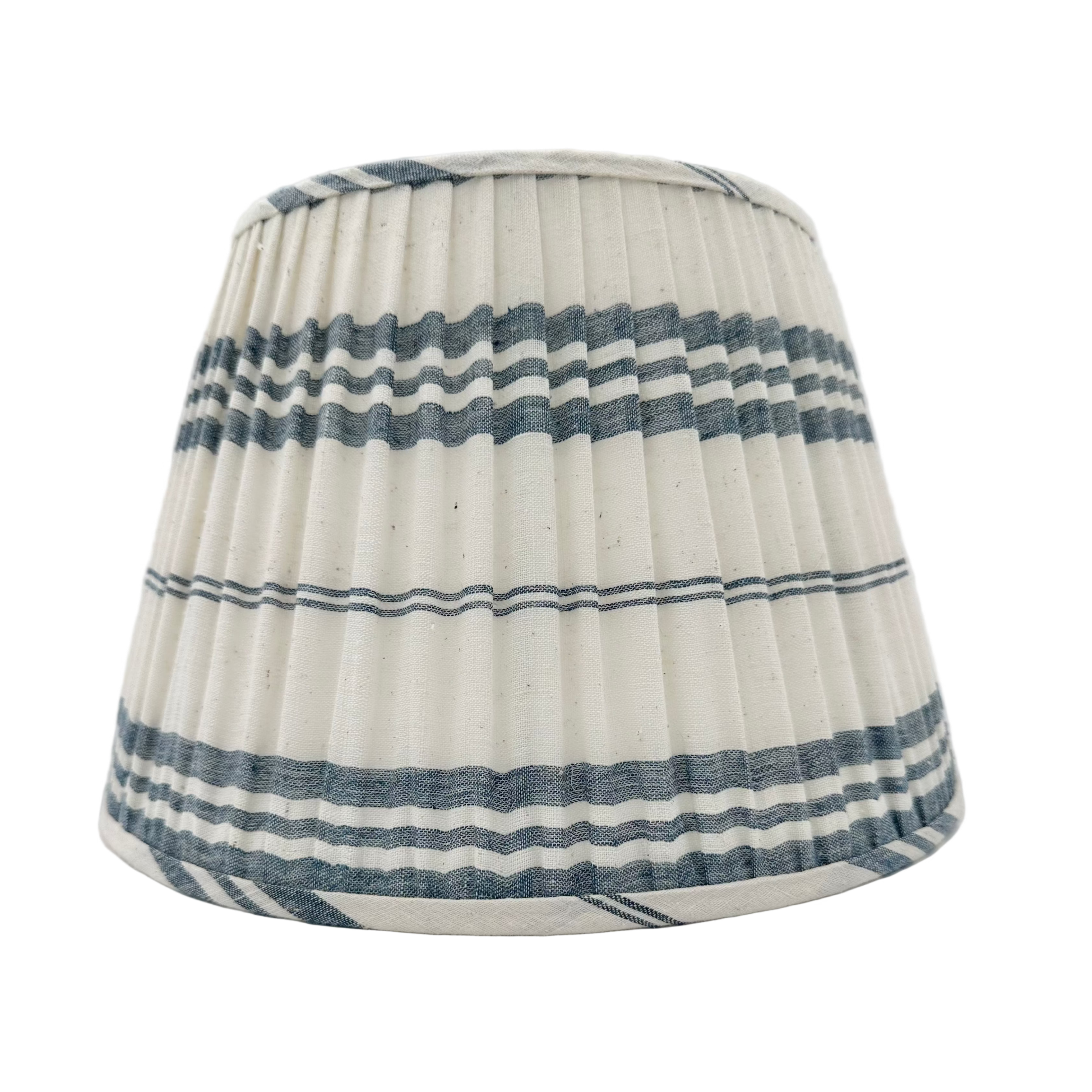 Gathered Lampshade in Blue Stripe