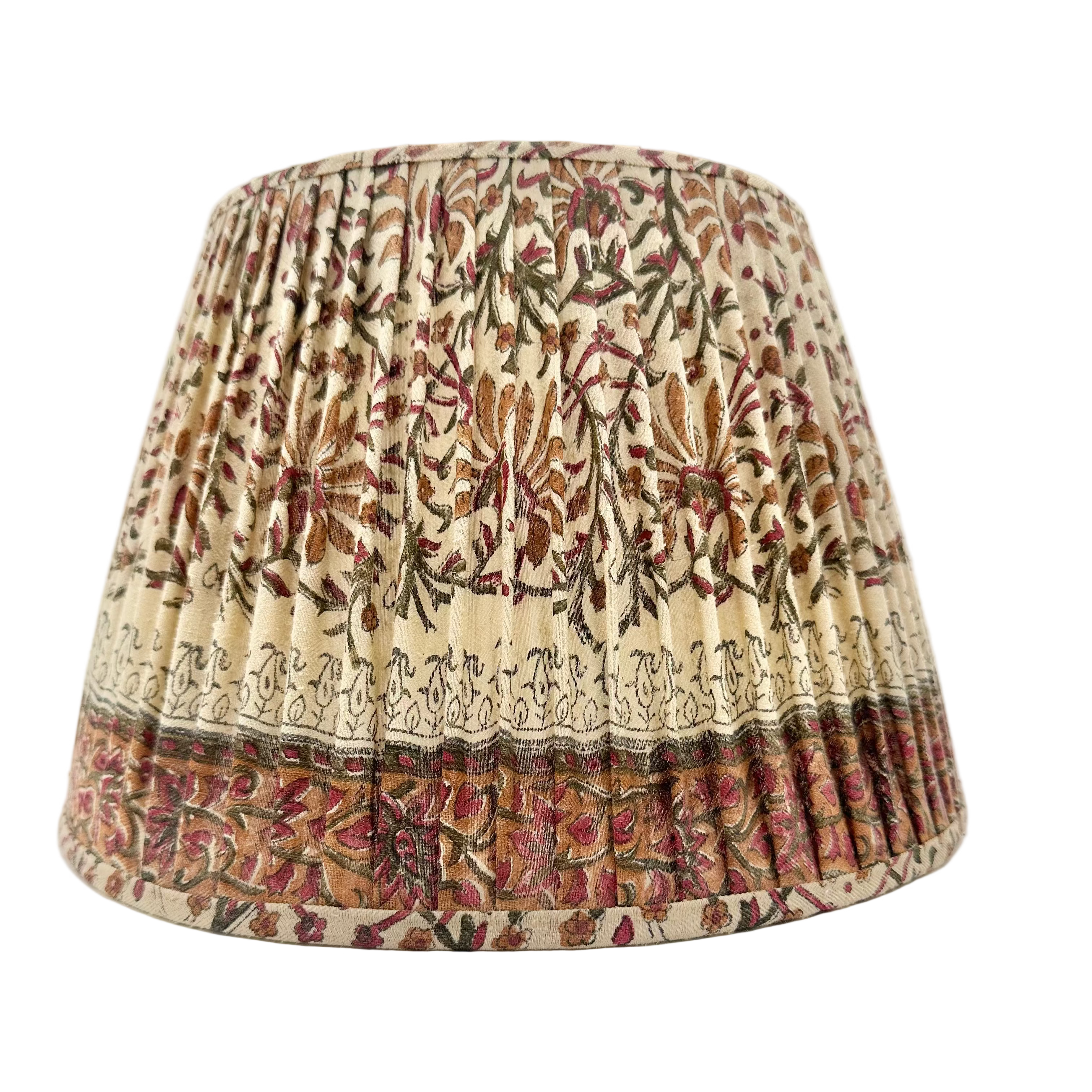 Decorative lampshade with floral pattern on a white background