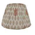 Gold and White Print Gathered Lampshade