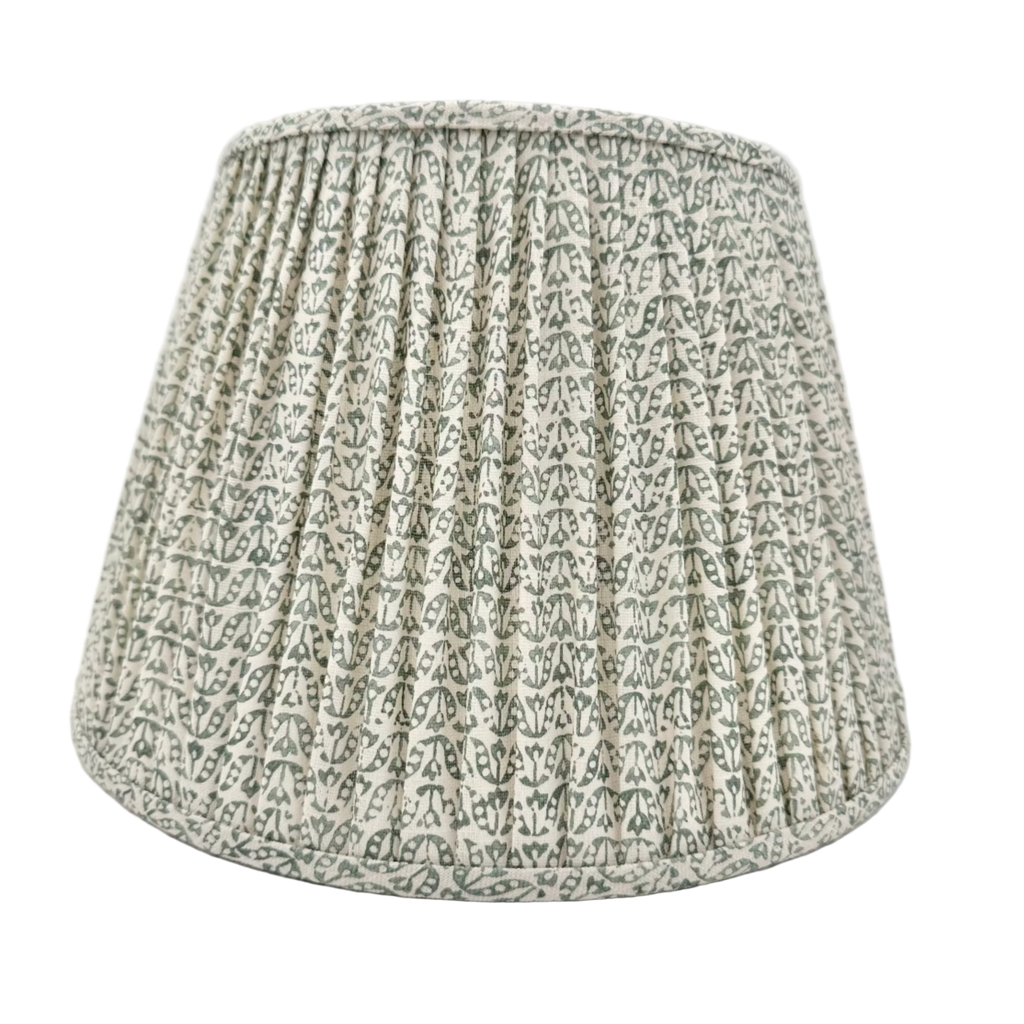 Textured lampshade with a geometric pattern on a white background