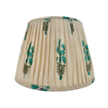 Turquoise & off white Sari Gathered Lampshade