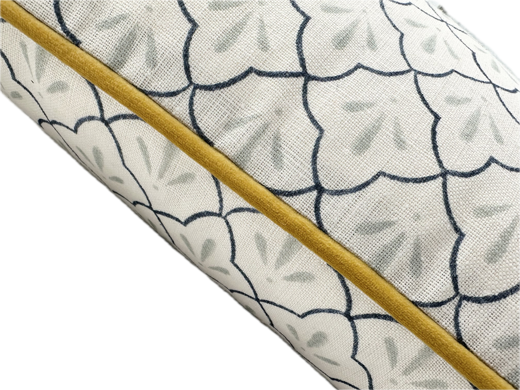 Haveli and Ochre Piped Cushion