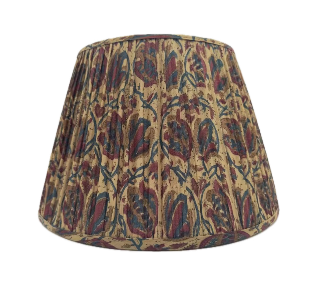 New - Burgundy Floral Gatehred Lampshade