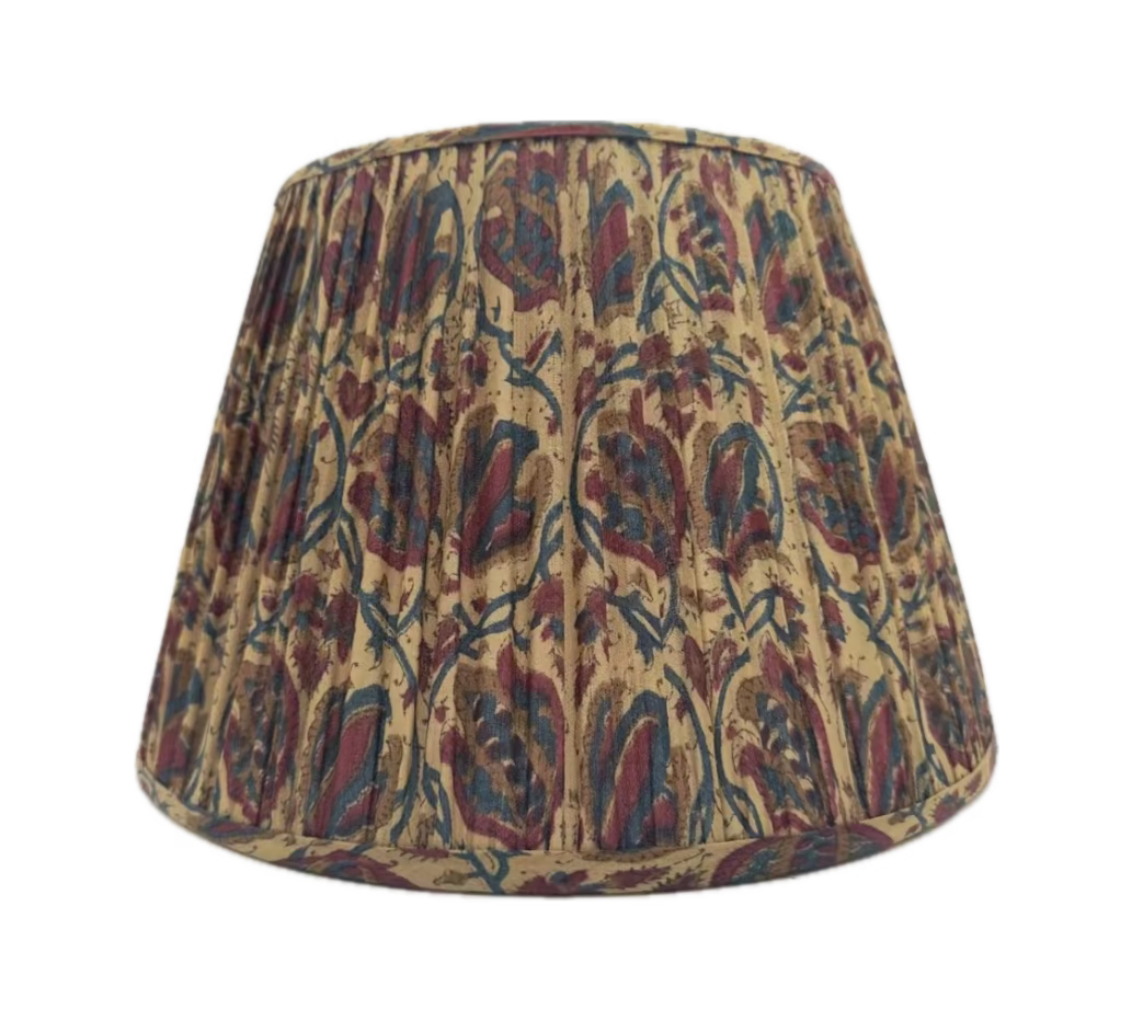 New - Burgundy Floral Gatehred Lampshade