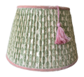 New - Sage and Rose Gathered Lampshade with Tassel