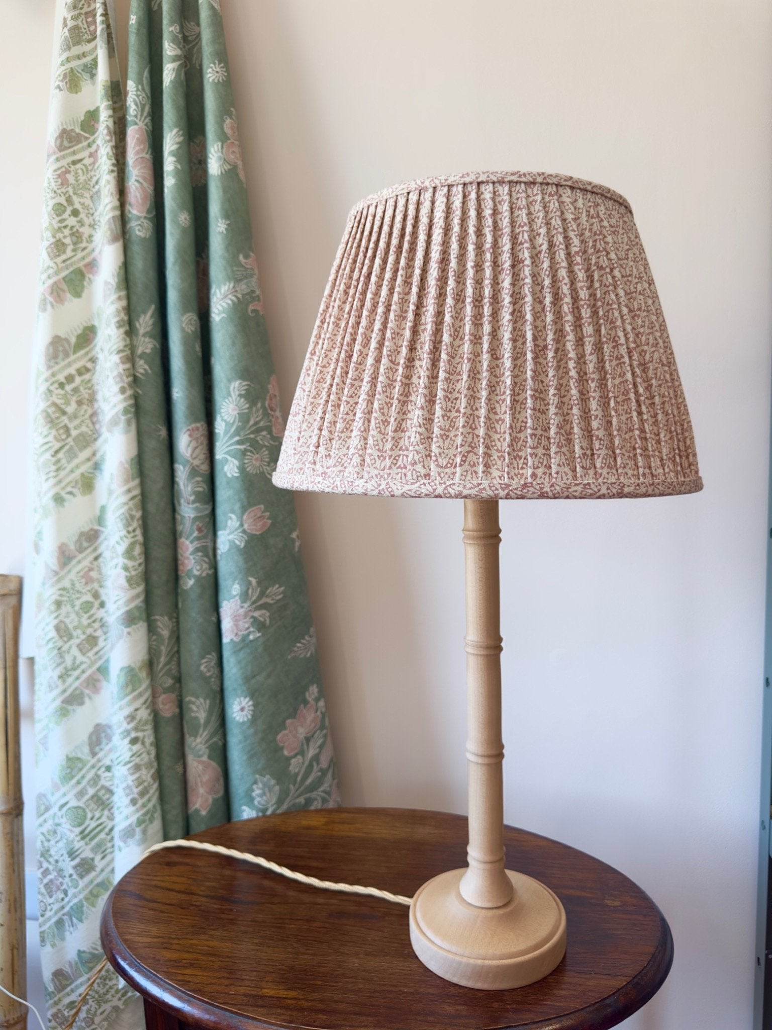 James Hare Fabric Veiled Rose Gathered Lampshade
